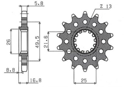 Звезда Sunstar 397.15 аналог JTF1307.15