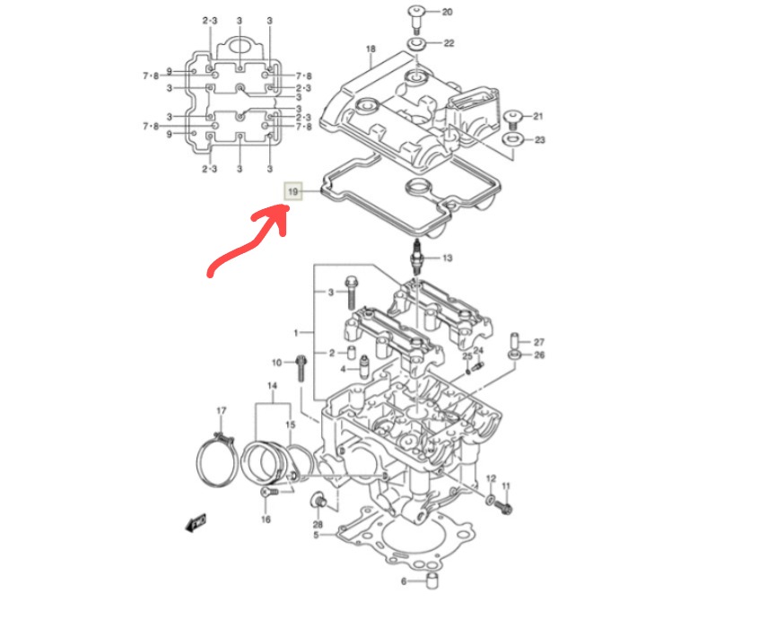 3b7341e95c52a01819fa70909cf3a5a3.jpg Прокладка клапанной крышки Suzuki 11173-19F01-000