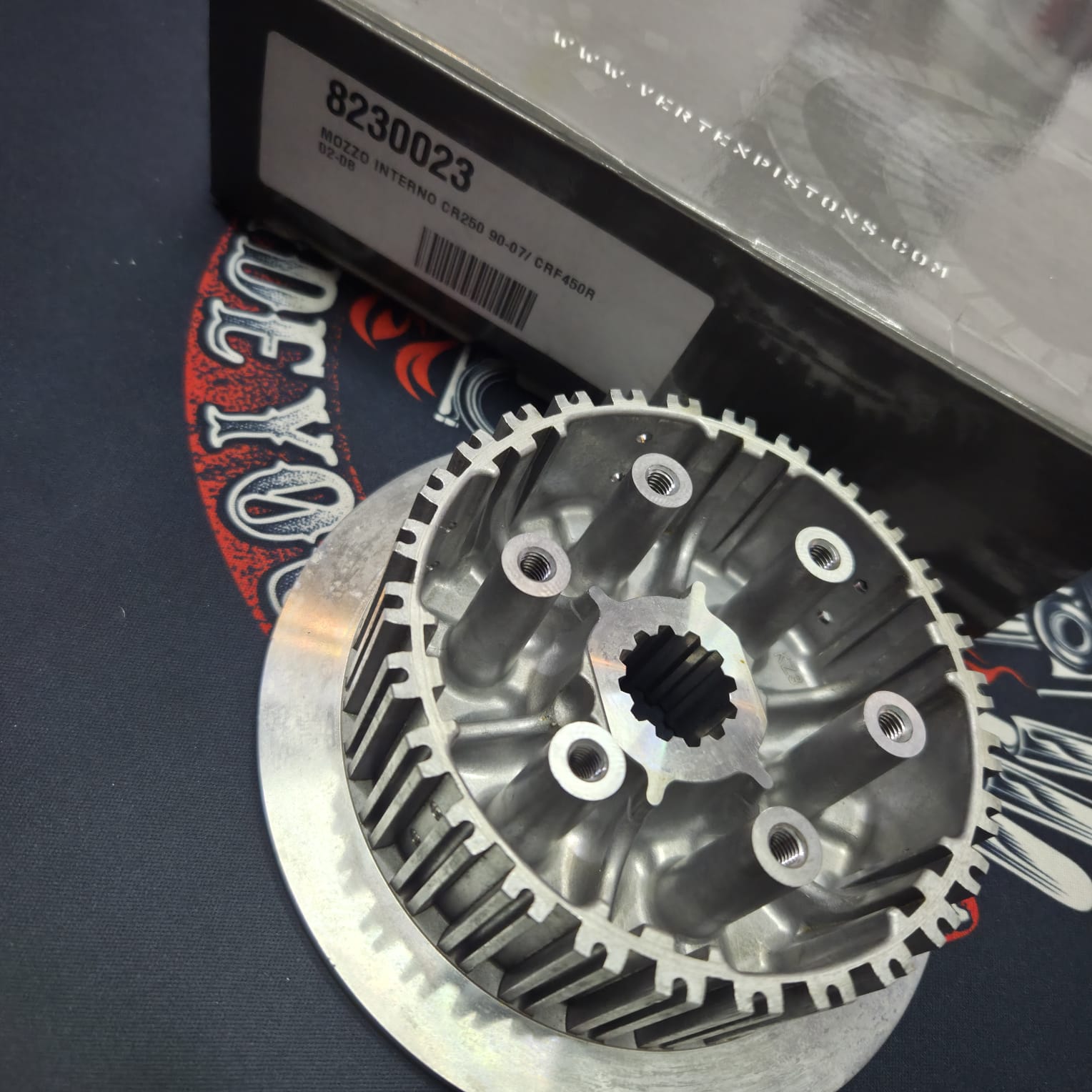 44e25038e044443effc87d6f38ce56f7.jpg Внутренняя корзина сцепления Vertex 8230023 Honda CR 250 90-07, CRF 450R 02-08 Аналог ProX 18.1397 OEM: 22120-MEN-A00