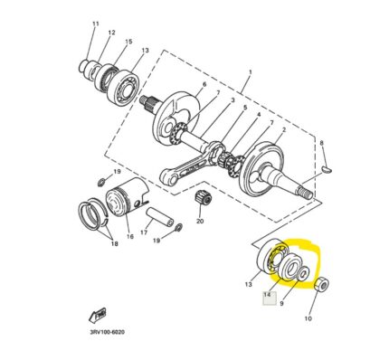 Yamaha 93103-25098-00 — оригинальный сальник (Oil Seal)