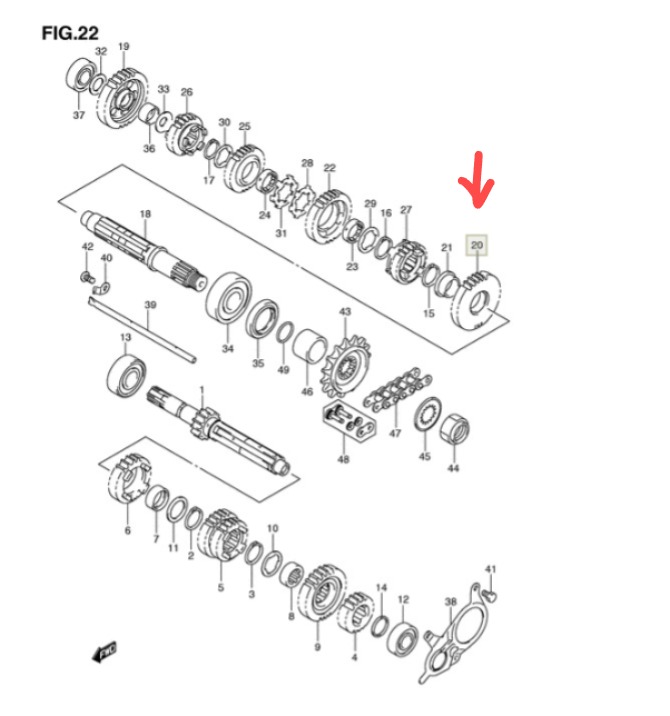 6d74c5071ea5ea617b6d0570d28a254f.jpg Шестерня 2-ой передачи Suzuki 24321-44H10-000 32Т