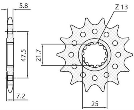 Звезда Sunstar 3A5.16 аналог JTF1536.16