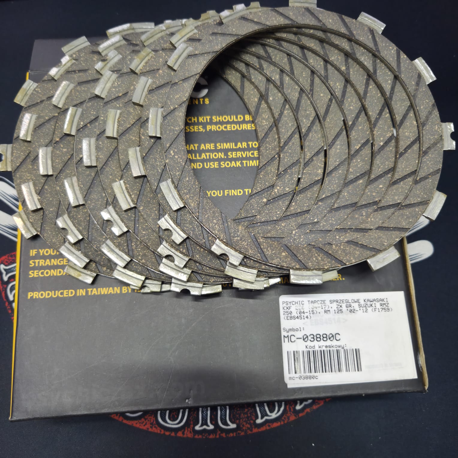 98f759b52248723dacdacc4460a26150.jpg Диски сцепления Psychic MC-03880C Kawasaki KXF 250 04-17, ZX-6R 07-17, Suzuki RMZ 250 04-22, RM 125 02-12,аналог NewFreen F1759 EBC CK4514
