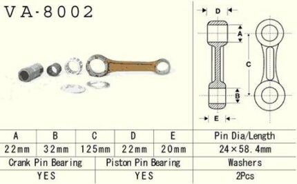 Vesrah Шатун Kawasaki KX 250 78-08, KDX 250 91-94 (P2022)