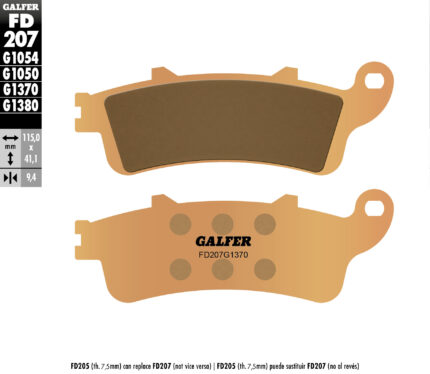 Тормозные колодки Galfer FD207G1380 FA281/FA261 GL 1800 зад