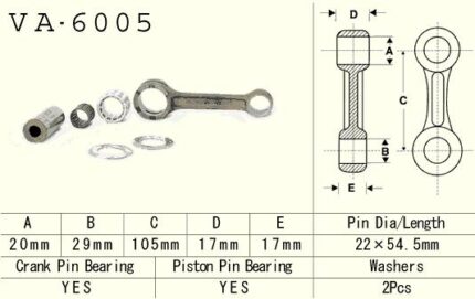 Шатунная сборка Vesrah VA-6005 Yamaha YZ 125 86-00