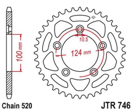 JT Звезда JTR746.43 DUCATI PANIGALE 899 14-15, SCRAMBLER 800 15-18