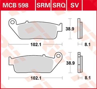 Тормозные колодки TRW MCB598SV FA142